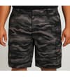 Thumbnail Charcoal camo cargo shorts worn, straight front view.